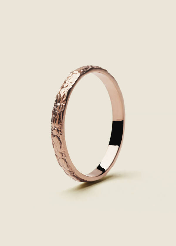 alianza de boda vintage oro rosa